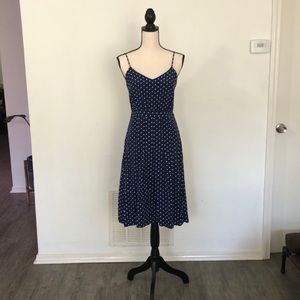 J crew navy polka dress